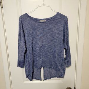 Athleta - Women's Split Back, 3/4 Length Sleeve, Loose Workout Top - Blue Gray M